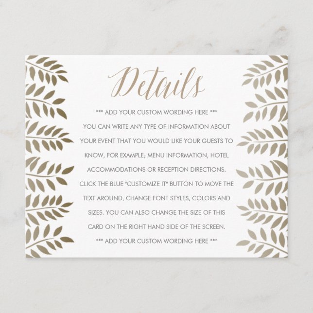 Insamlingen av monokroma träden i Bröllop Tilläggskort (Framsida)