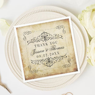 Insamlingen av Ornate Flourish Vintage bröllop Pappersservett