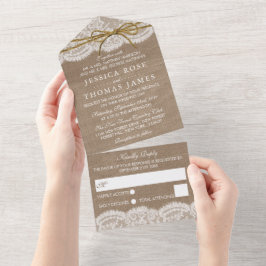 Insamlingen av Rustic Twine Bow Bröllop