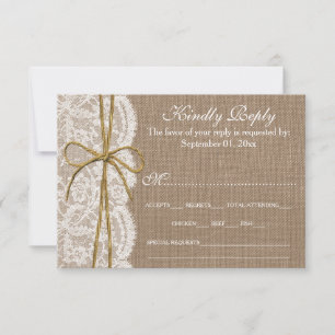 Insamlingen av Rustic Twine Bow Bröllop - OSA Kort