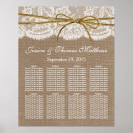 Insamlingen av Rustic Twine Bow Bröllop Poster