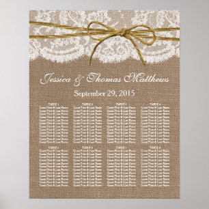 Insamlingen av Rustic Twine Bow Bröllop Poster