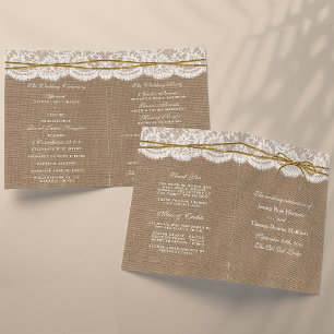 Insamlingen av Rustic Twine Bow Bröllop - Program