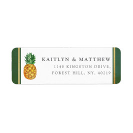 Insamlingen av tropiska ananas i Bröllop Returadress Etikett