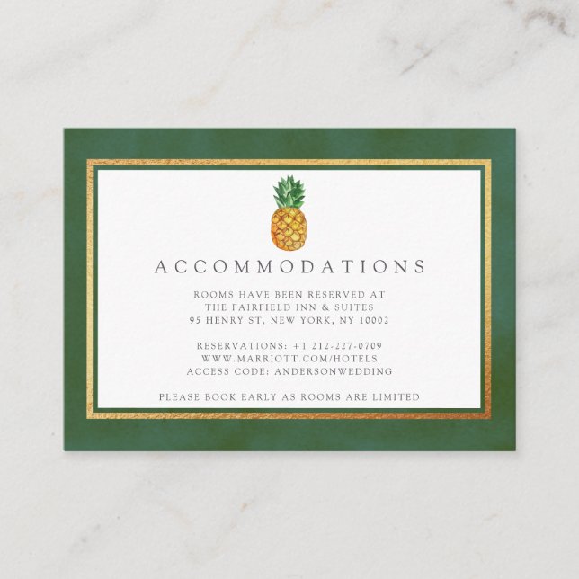 Insamlingen av tropiska ananas i Bröllop Tilläggskort (Framsida)