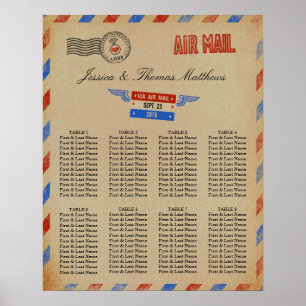 Insamlingen av Vintage Airmail Bröllop Poster