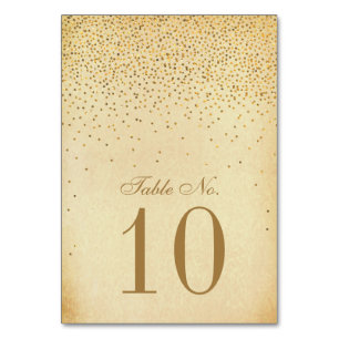 Insamlingen av Vintage Glam Guld Confetti Bröllop Bordsnummer