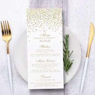 Insamlingen av Vintage Glam Guld Confetti Bröllop Meny