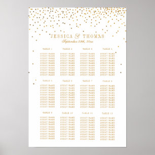 Insamlingen av Vintage Glam Guld Confetti Bröllop Poster