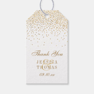 Insamlingen av Vintage Glam Guld Confetti Bröllop Presentetikett