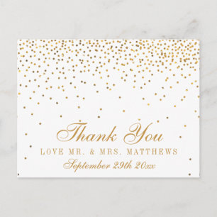 Insamlingen av Vintage Glam Guld Confetti Bröllop Vykort