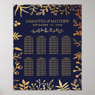 Insamlingen för Elegant flottan och Guld Blommigt Poster