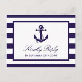 Insamlingen för Nautisk flotta Rand Bröllop Inbjudan Vykort