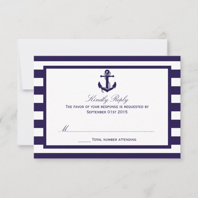 Insamlingen för Nautisk flotta Rand Bröllop OSA Kort (Front)