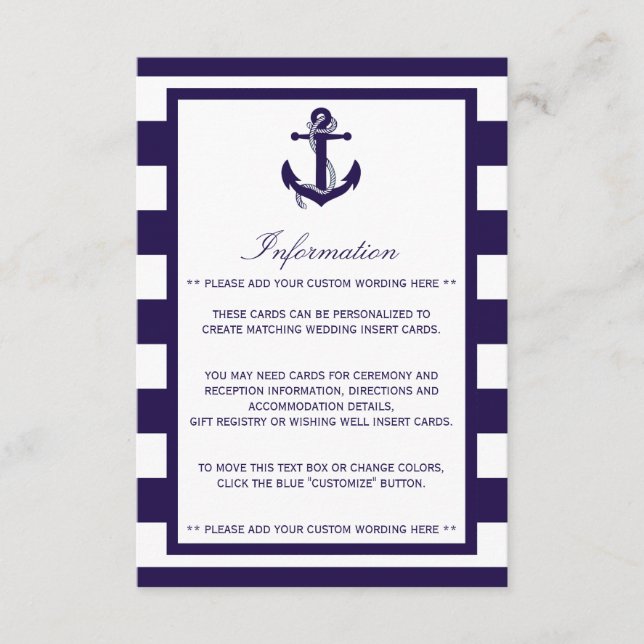 Insamlingen för Nautisk flotta Rand Bröllop Tilläggskort (Framsida)