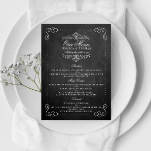 Insamlingen för Ornate Chalkboard Bröllop - Menus Meny