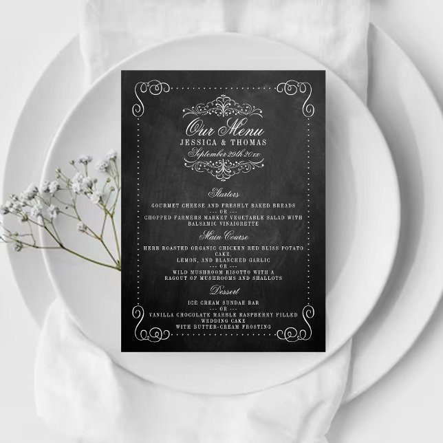 Insamlingen för Ornate Chalkboard Bröllop - Menus Meny (Skapare uppladdad)