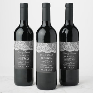 Insamlingen från Chalkboard & Snöre Bröllop Vinflaska Etikett