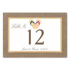 Insamlingen med Vänd-våning-blad-blad-blad-Burlap- Bordsnummer