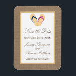 Insamlingen med Vänd-våning-blad-blad-blad-Burlap- Magnet<br><div class="desc">Samlingen Vänd-våg-blad-pärlsamling Bröllop - MATCHNINGSOBJEKT FÖR Spara datum magneter-VYN FÖR DENNA SAMLING</div>