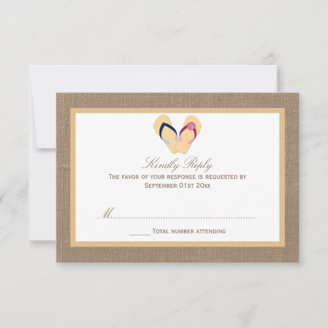 Insamlingen med Vänd-våning-blad-blad-blad-Burlap- OSA Kort (Framsida)