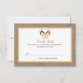 Insamlingen med Vänd-våning-blad-blad-blad-Burlap- OSA Kort