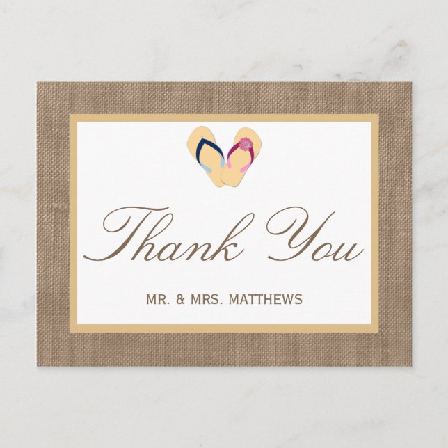 Insamlingen med Vänd-våning-blad-blad-blad-Burlap- Vykort (Framsida)