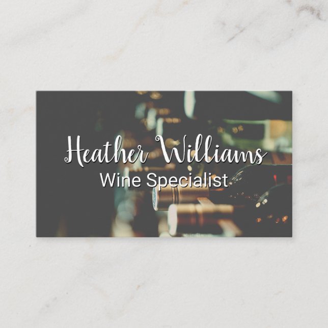 Insamlingen vin Flaska Visitkort (Framsida)