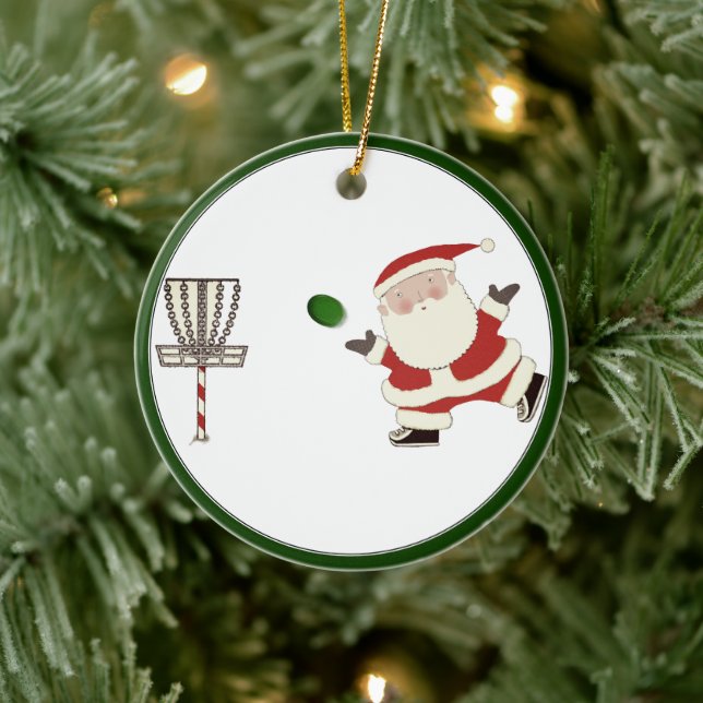 Insamlingsbart skivgolf julgransprydnad keramik (Träd)