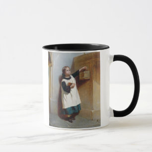 Insamlingsbössan (olja på panel) mugg