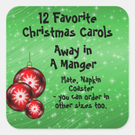 Insamlingsetikett 12 Favorit Sång - 5 Fyrkantigt Klistermärke