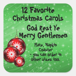 Insamlingsetikett 12 Favorit Sång - 6 Fyrkantigt Klistermärke