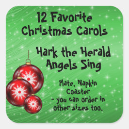 Insamlingsetikett 12 Favorit Sång - 7 Fyrkantigt Klistermärke