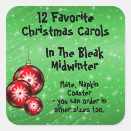 Insamlingsetikett 12 Favorit Sång - 8 Fyrkantigt Klistermärke