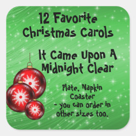 Insamlingsetikett 12 Favorit Sång - 9 Fyrkantigt Klistermärke