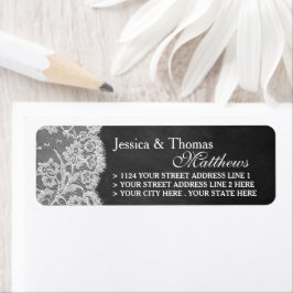 Insamlingsetiketter för Chalkboard & Snöre Bröllop Returadress Etikett