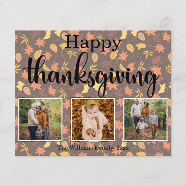 Insamlingskort för foton i happy thanksgiving helg (Framsida)