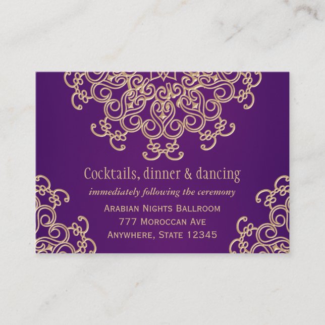 Insamlingskort för indisk Stil i lila Tilläggskort (Framsida)