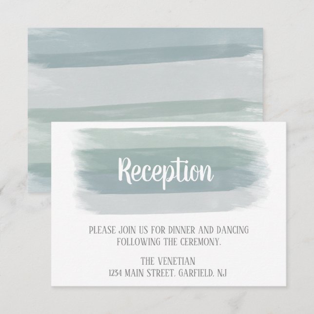 Insamlingskort för vattenfärgspenseln i bröllop inbjudningar (Fram/baksida)