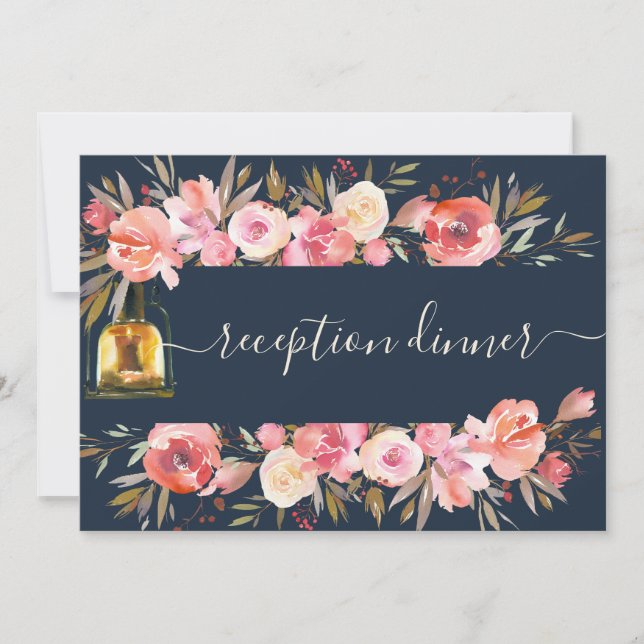 Insamlingsmiddag för Guld-landningsmönster i koral Inbjudningar (Framsida)