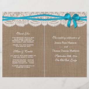 Insamlingsprogrammen Rustic Blue Bow Bröllop