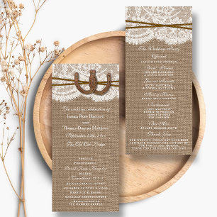 Insamlingsprogrammen Rustic Horseshoe Bröllop Reklamkort