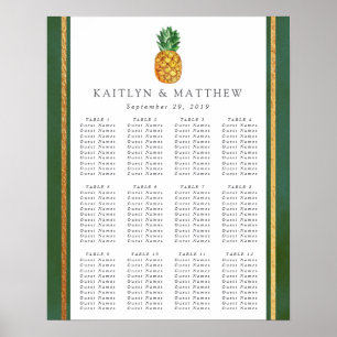 Insamlingssätet för tropiska ananas Bröllop Poster