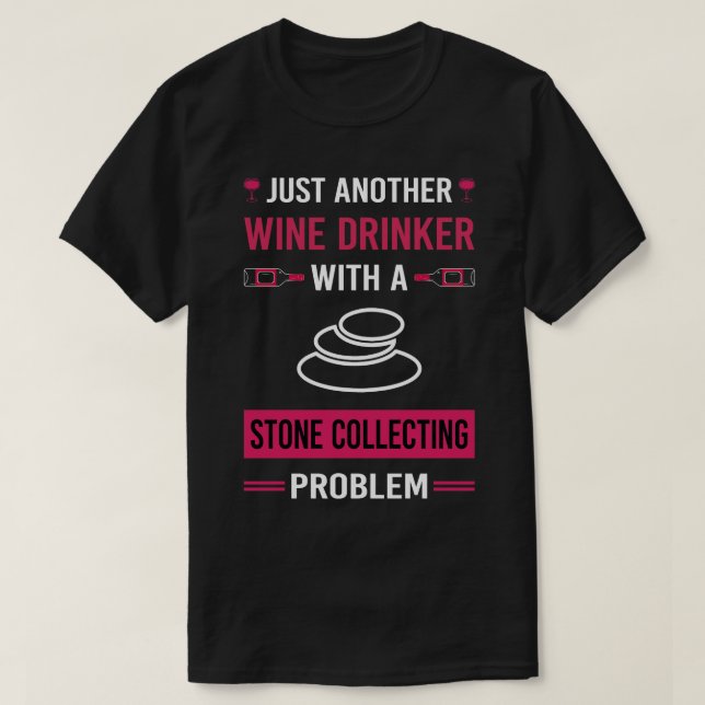 Insamlingsstenar för Drinker Stone i vin T Shirt (Design framsida)