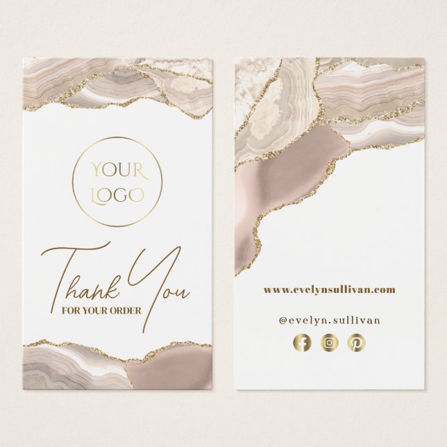 Insats av Elfenbenskusten guld agate paket Visitkort (Framsida & baksida)