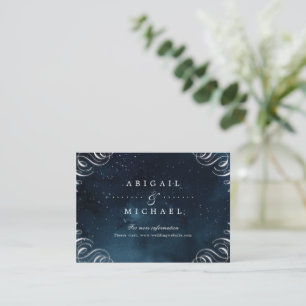 Insats av kalligrafi för vintagen Navy silver bröl Tilläggskort