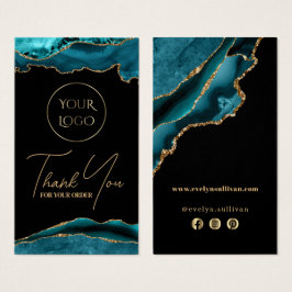 Insats av Teal och guld agate paket Visitkort