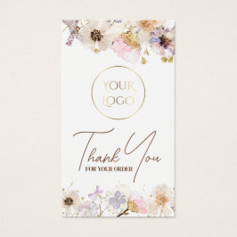 Insats av torkade vilda blommor paket visitkort