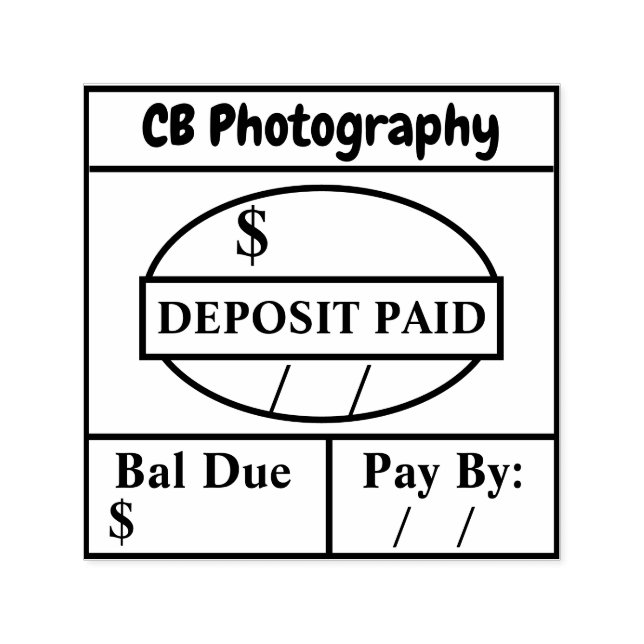 Insättning Betalat/Personlig för förfallen självko Självfärgande Stämpel (Design)