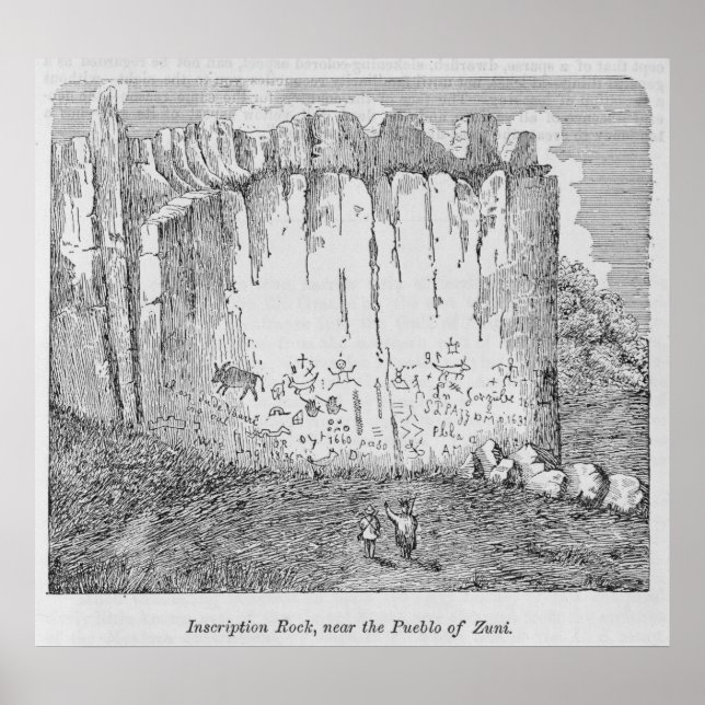 Inscription Sten, nära Pueblo Zuni Poster (Framsidan)